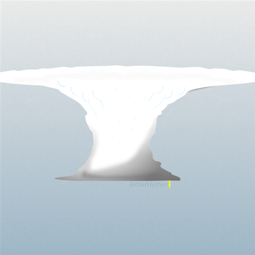 Illustration of cumulonimbus incus clouds