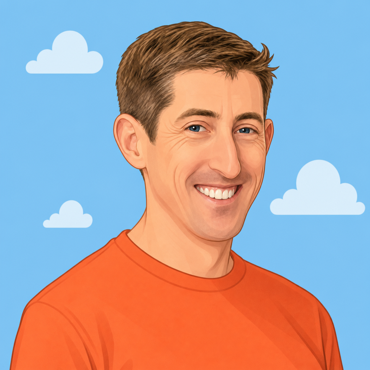 Cartoon portrait of Greg Goodson, founder of What's This Cloud