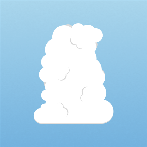 Illustration of cumulus congestus clouds