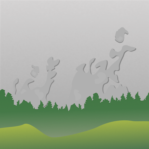 Illustration of stratus silvagenitus clouds