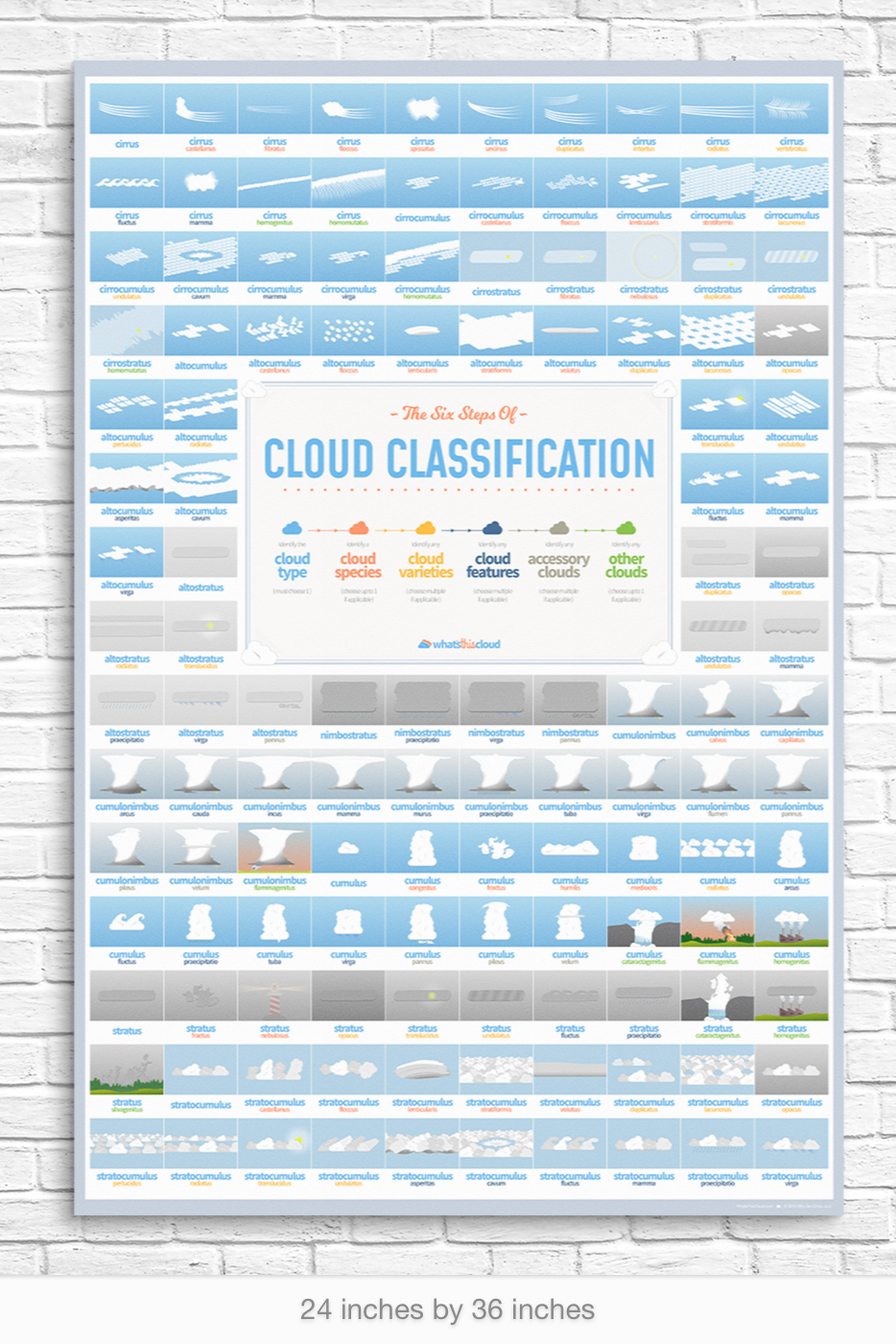 Illustration of cloud classification poster - 24x36