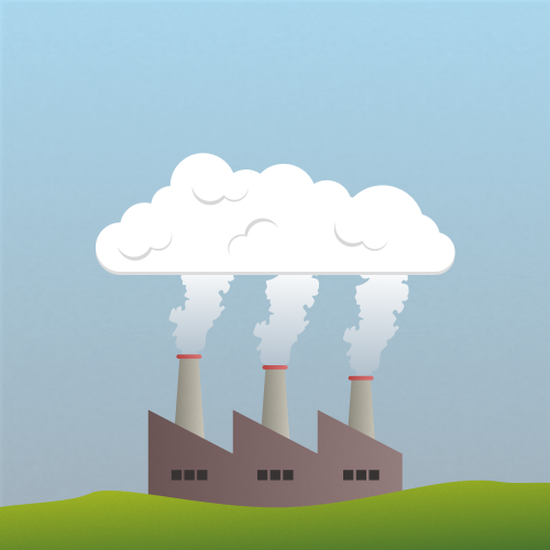 Illustration of cumulus homogenitus clouds