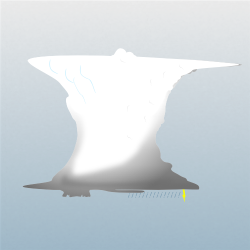 Illustration of cumulonimbus flumen clouds
