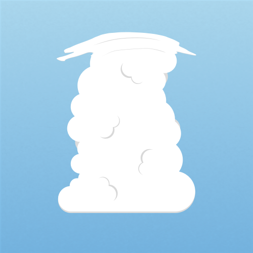 Illustration of a cumulus pileus cloud