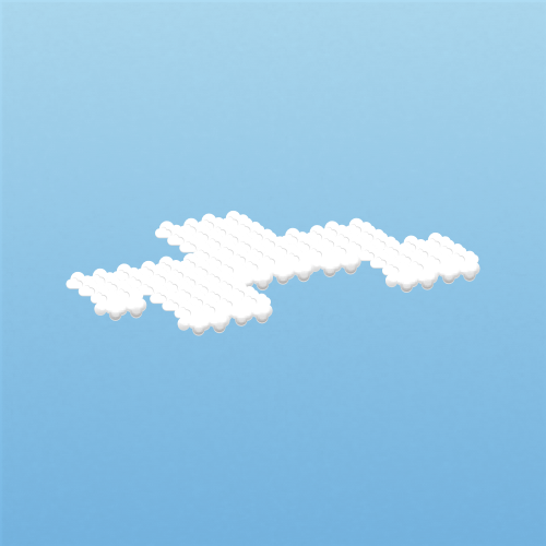 Illustration of altocumulus mamma clouds