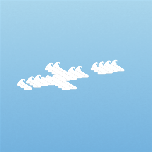Illustration of altocumulus fluctus clouds