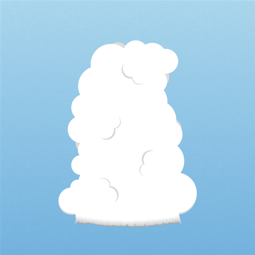 Illustration of cumulus arcus clouds