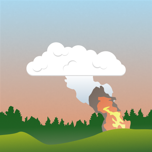 Illustration of a cumulus flammagenitus cloud