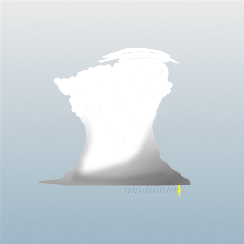 Illustration of cumulonimbus pileus clouds