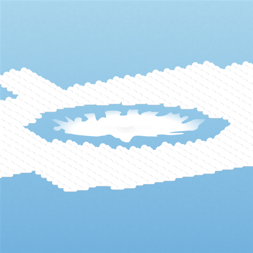Illustration of altocumulus cavum clouds