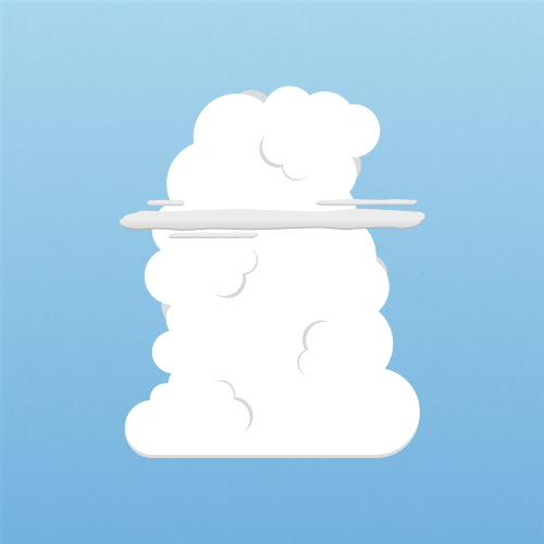 Illustration of cumulus velum clouds