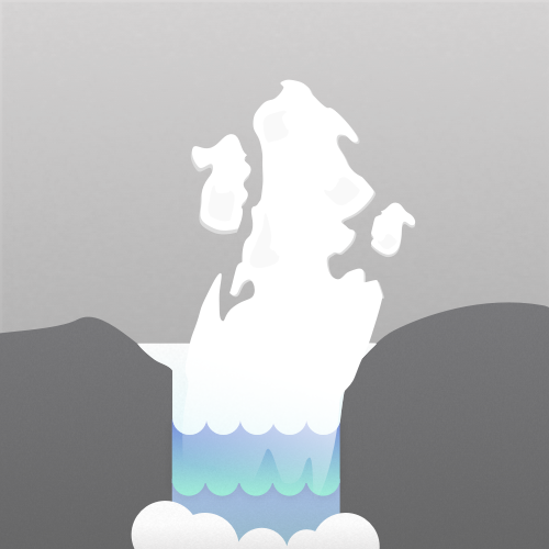 Illustration of stratus cataractagenitus clouds