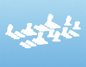 A graphical illustration of an altocumulus castellanus cloud