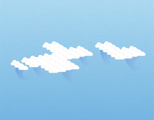 A graphical illustration of an altocumulus virga cloud