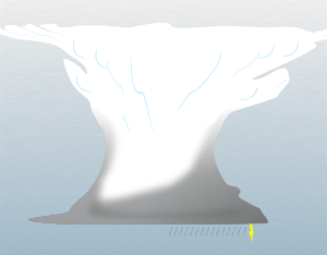 A graphical illustration of a cumulonimbus capillatus cloud