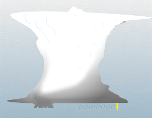 A graphical illustration of a cumulonimbus murus cloud