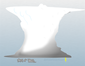 A graphical illustration of a cumulonimbus pannus cloud